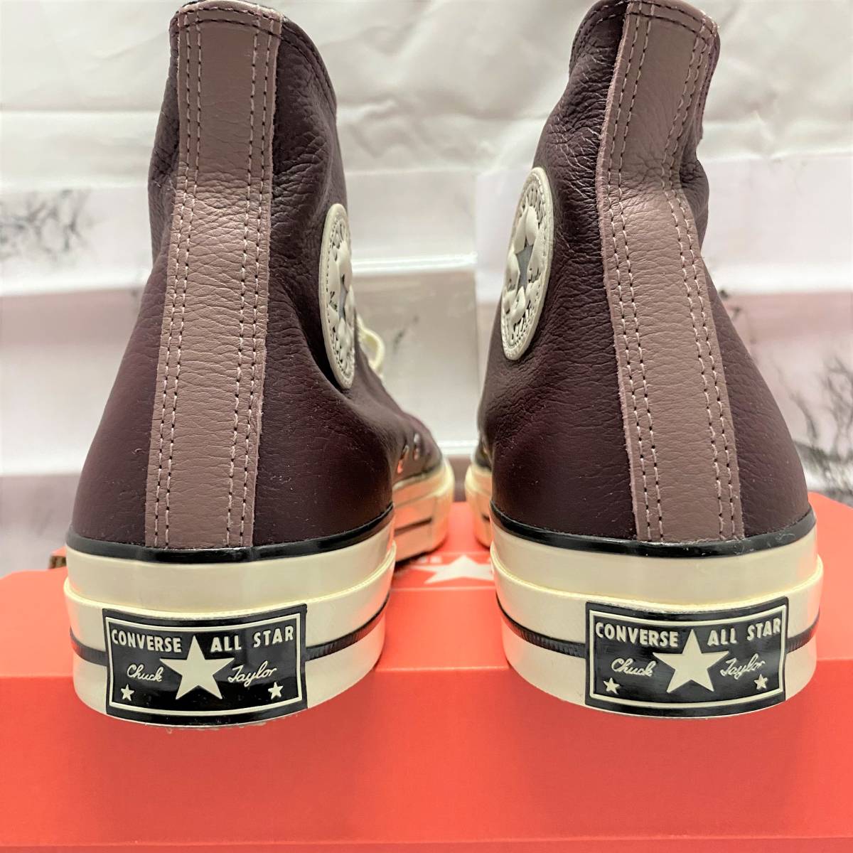 未使用品 元箱付 正規品】稀少モデル! 28cm オールレザー CONVERSE 