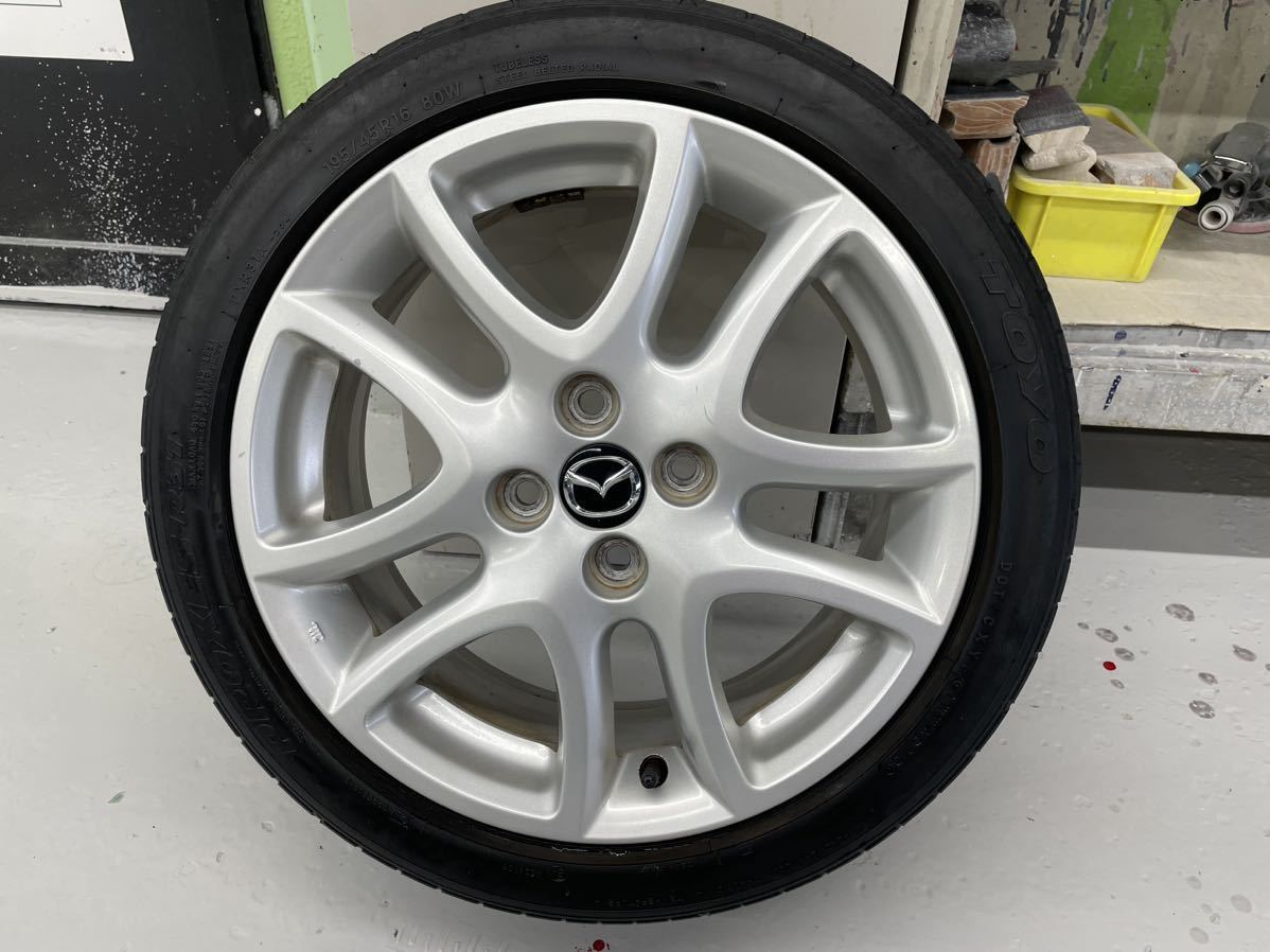 デミオ 純正アルミホイール タイヤ付 16インチ 6.5J +50 4穴 トーヨー  