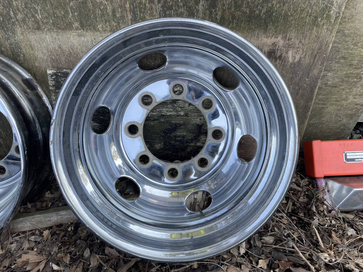 ダンプ 11R リア用 8穴 メッキホイール 4本セット 中古品 【公式通販】