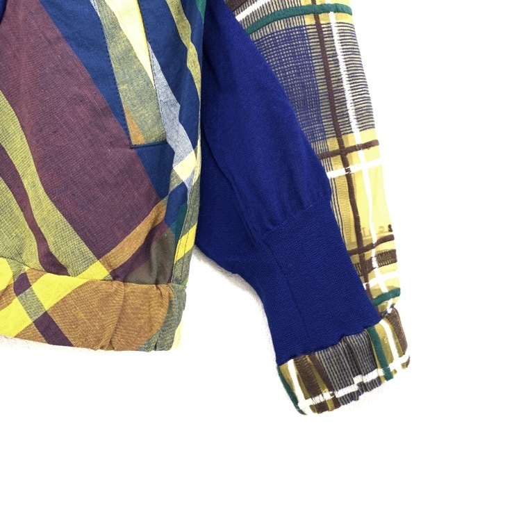 sacai サカイ ドッキングカーディガン チェック柄 異素材 sacai サカイ ドッキングカーディガン チェック柄 異素材