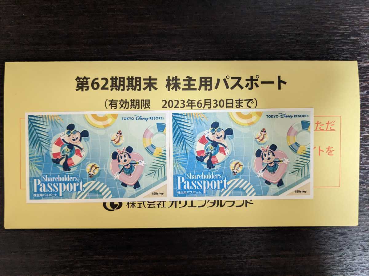 オリエンタルランド株主優待券　東京ディズニーランド　東京ディズニーシー　 1dayパスポート　2枚