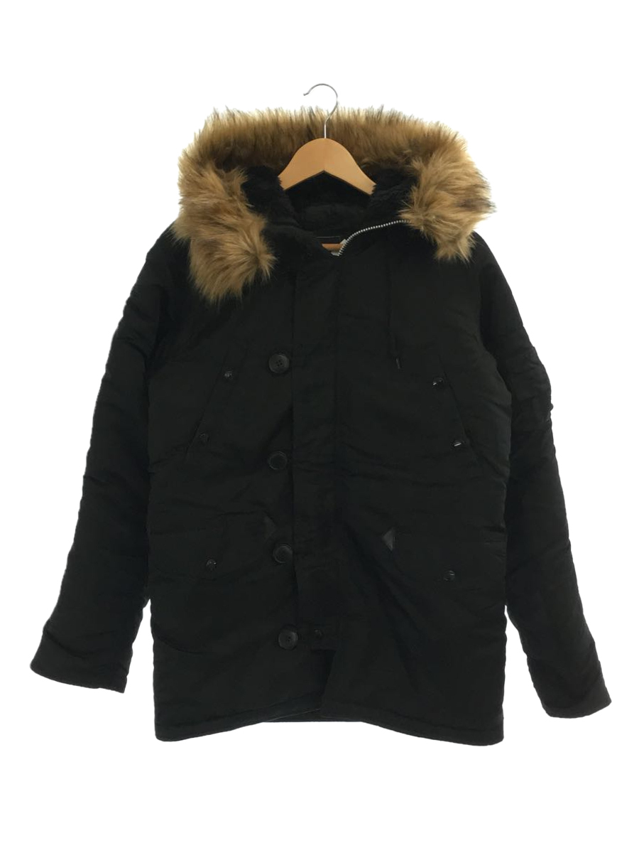 ALPHA INDUSTRIES◇N-3B/フライトジャケット/S/ナイロン/BLK/20094-401