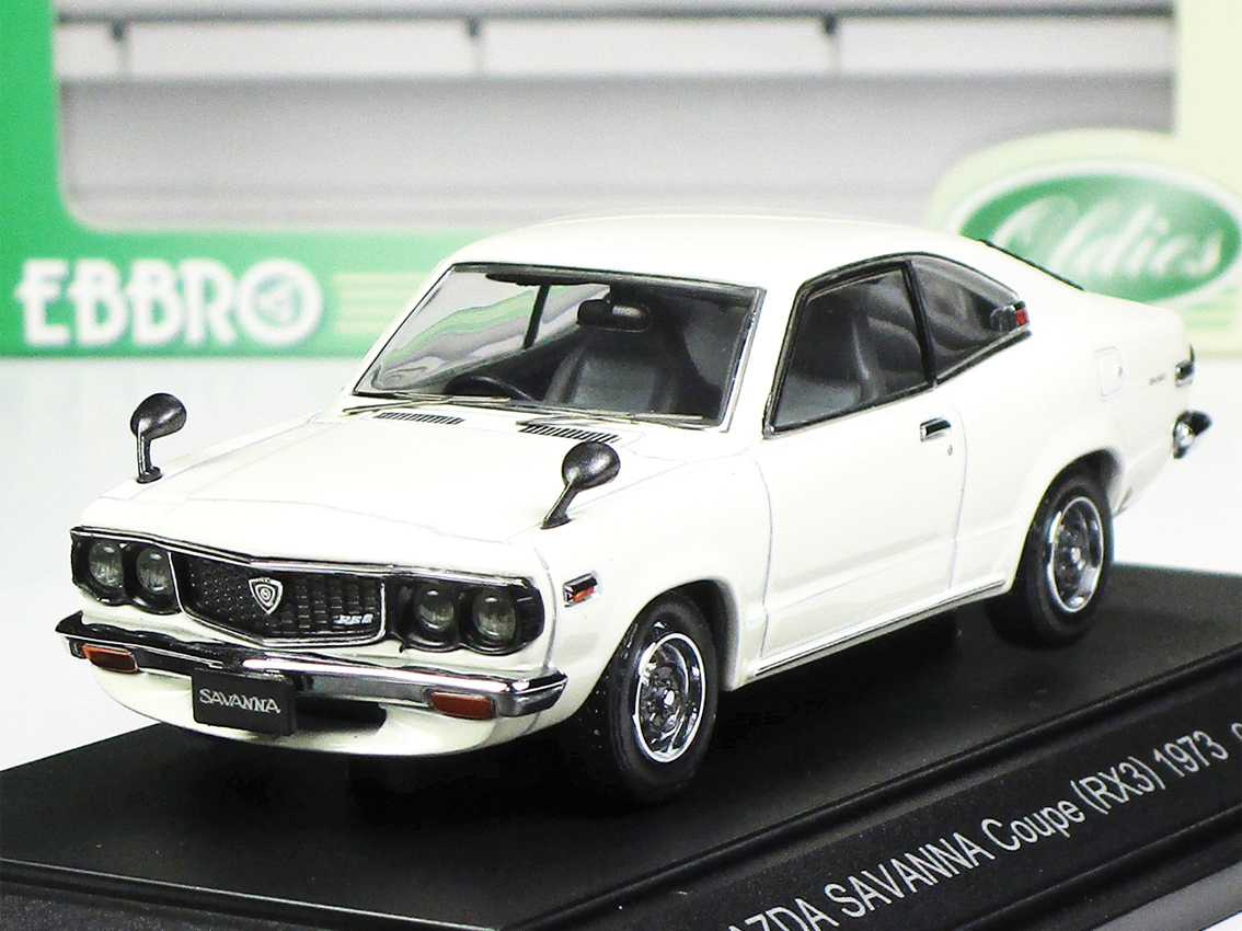エブロ◆マツダ・サバンナクーペRX3◆ホワイト◆1/43