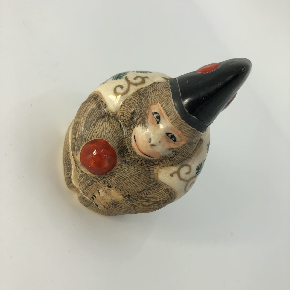 縁】薩摩焼 丸に十薩摩紋付 獅子耳三つ足花鳥文大香炉 旧家初心だし品