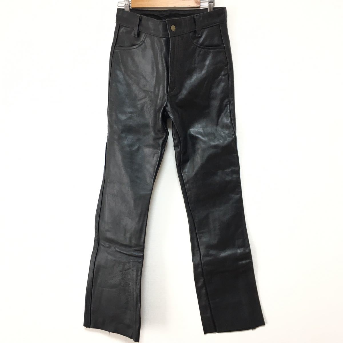 vanson 32 革パン レザー ブラックパンツ バイクウェア 極上！VANSONバンソン☆レザーパンツ32☆本革メンズ黒ブラック