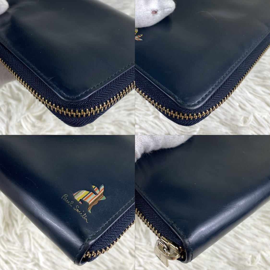 1円 ポールスミス Paul Smith ラウンドファスナー長財布 マーケトリー