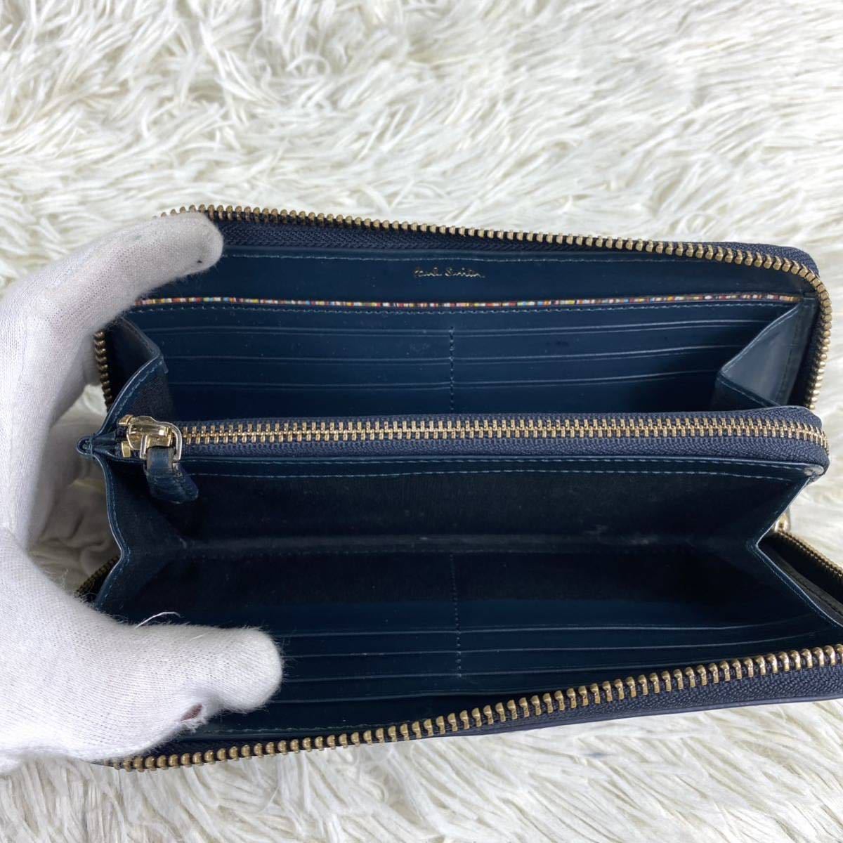 1円 ポールスミス Paul Smith ラウンドファスナー長財布 マーケトリー 