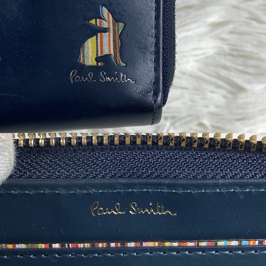 1円 ポールスミス Paul Smith ラウンドファスナー長財布 マーケトリー