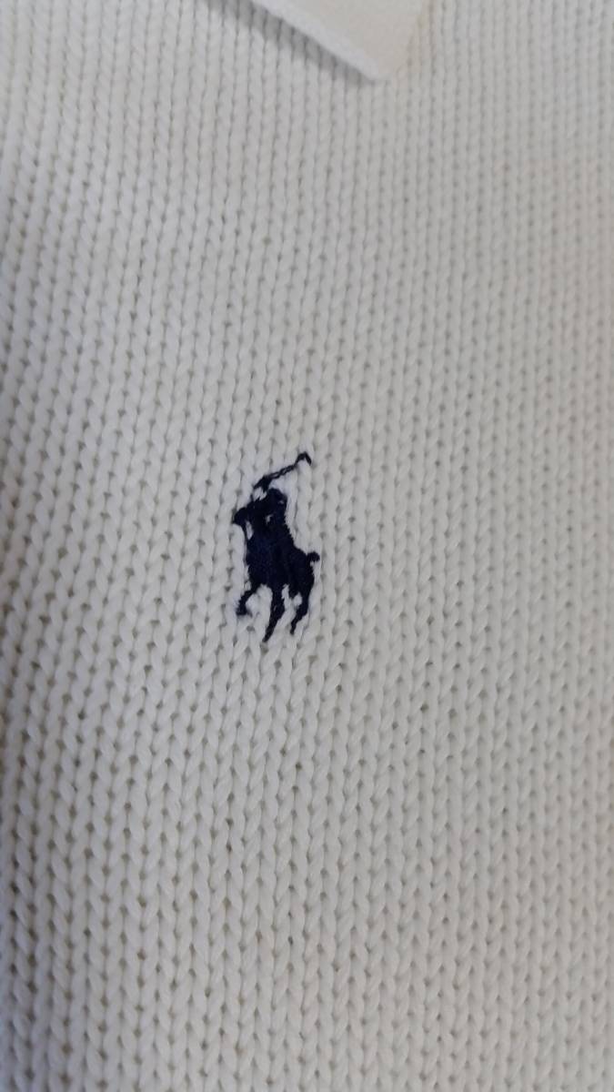 Ralph　Laurenラルフローレン白綿コットンニット半袖ポロシャツ★正規品