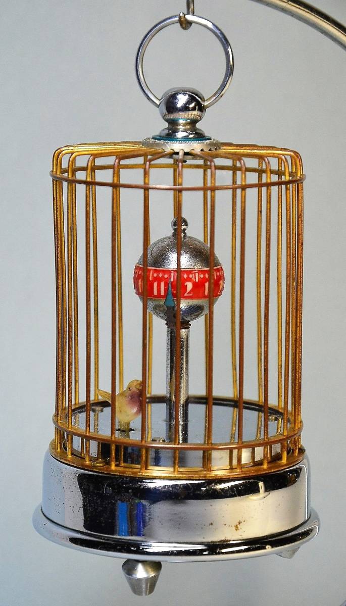小鳥が動き時計を刻む、からくり・おもしろ鳥かご時計① 1948年頃に