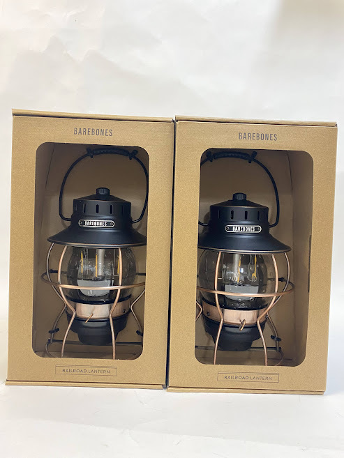未使用品!! Barebones Living ベアボーンズ レイルロードランタン LIV-280 2個セット アンティークブロンズ LEDランタン