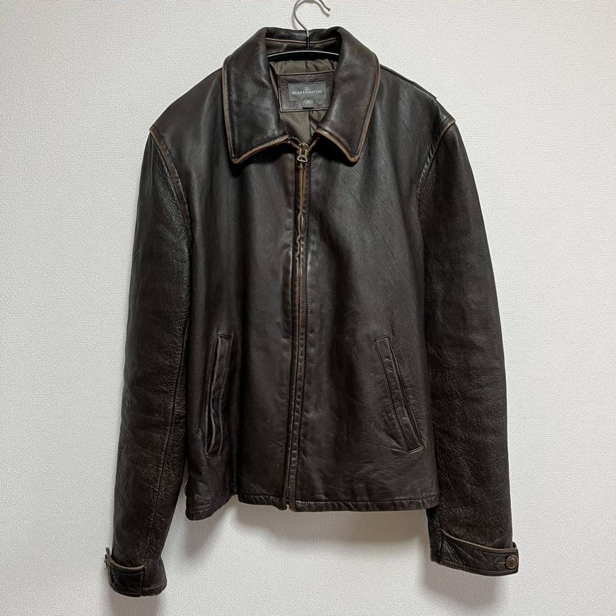 美品 L.L.BEAN SIGNATURE 復刻 30s ボマージャケット レザージャケット 