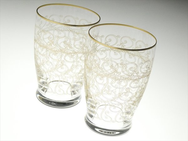 n227 Baccarat バカラ クリスタル 希少シリーズ 金彩 ローハン ペア