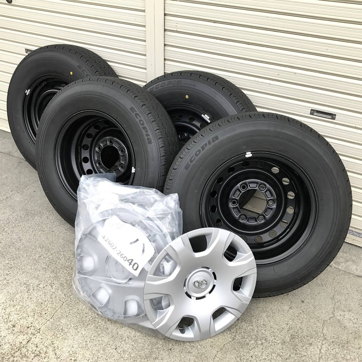 新車外し ハイエース レジアスエース 200系 純正 タイヤ ホイール 15インチ ブリヂストン エコピア 195/80R15 107/105N 2023年製 4本