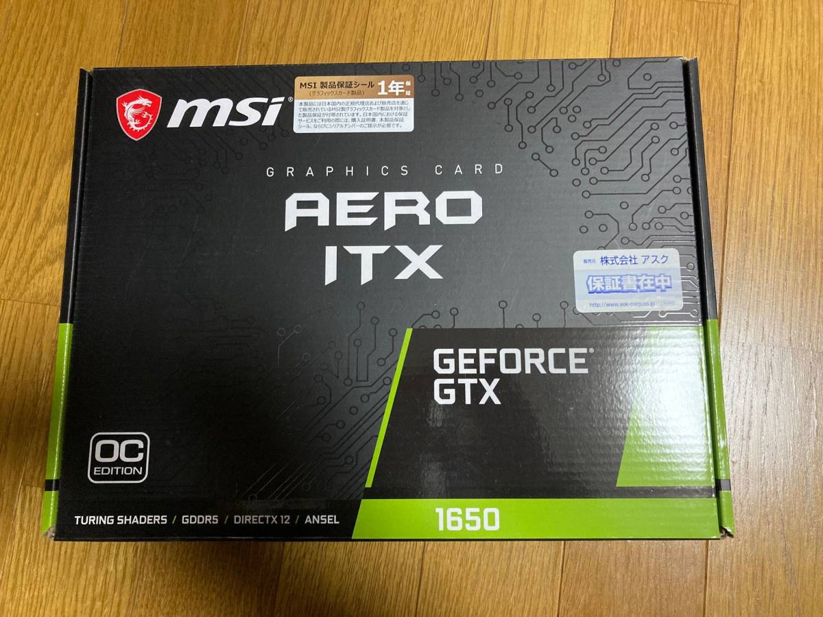 MSI GeForce GTX 1650 AERO ITX 4G OC 0 GTX GeForce Fan Cooling グラボ