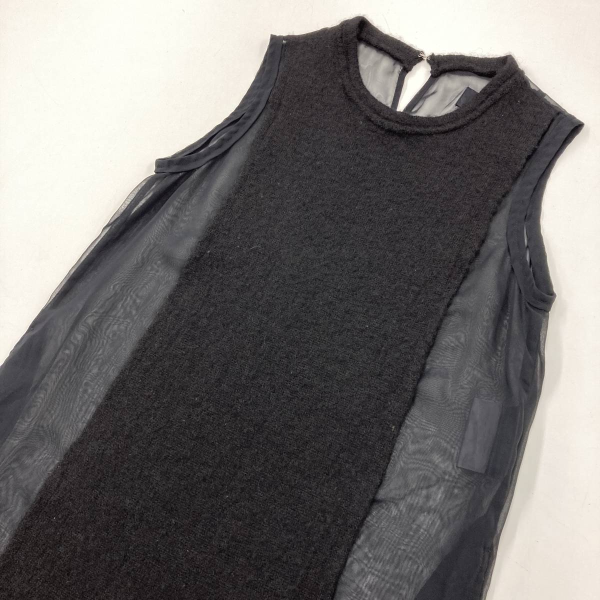 トリココムデギャルソンAD2013 花柄 切替え モヘア ニットシャツ S