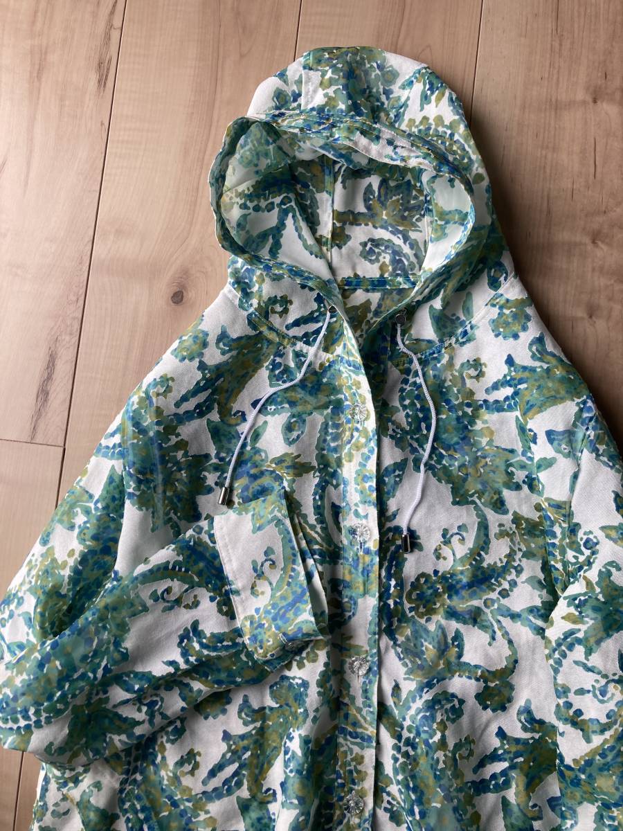 ②☆glitzern☆シアーフーディー羽織オーバーコートGRE　M