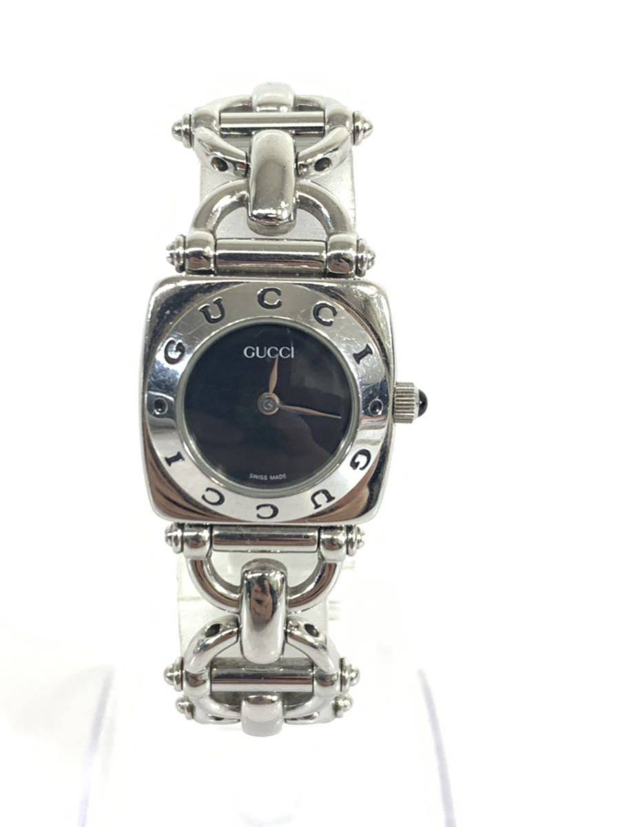 稼働品 GUCCI グッチ 腕時計 デイト シルバー文字盤 クォーツ 3針 箱付