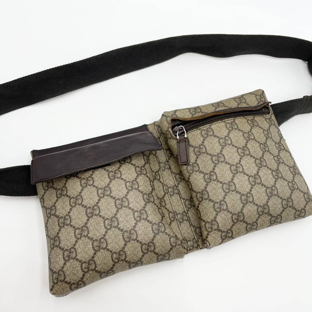 1円《美品》GUCCI グッチ GGスプリーム ウエストポーチ ボディバッグ 