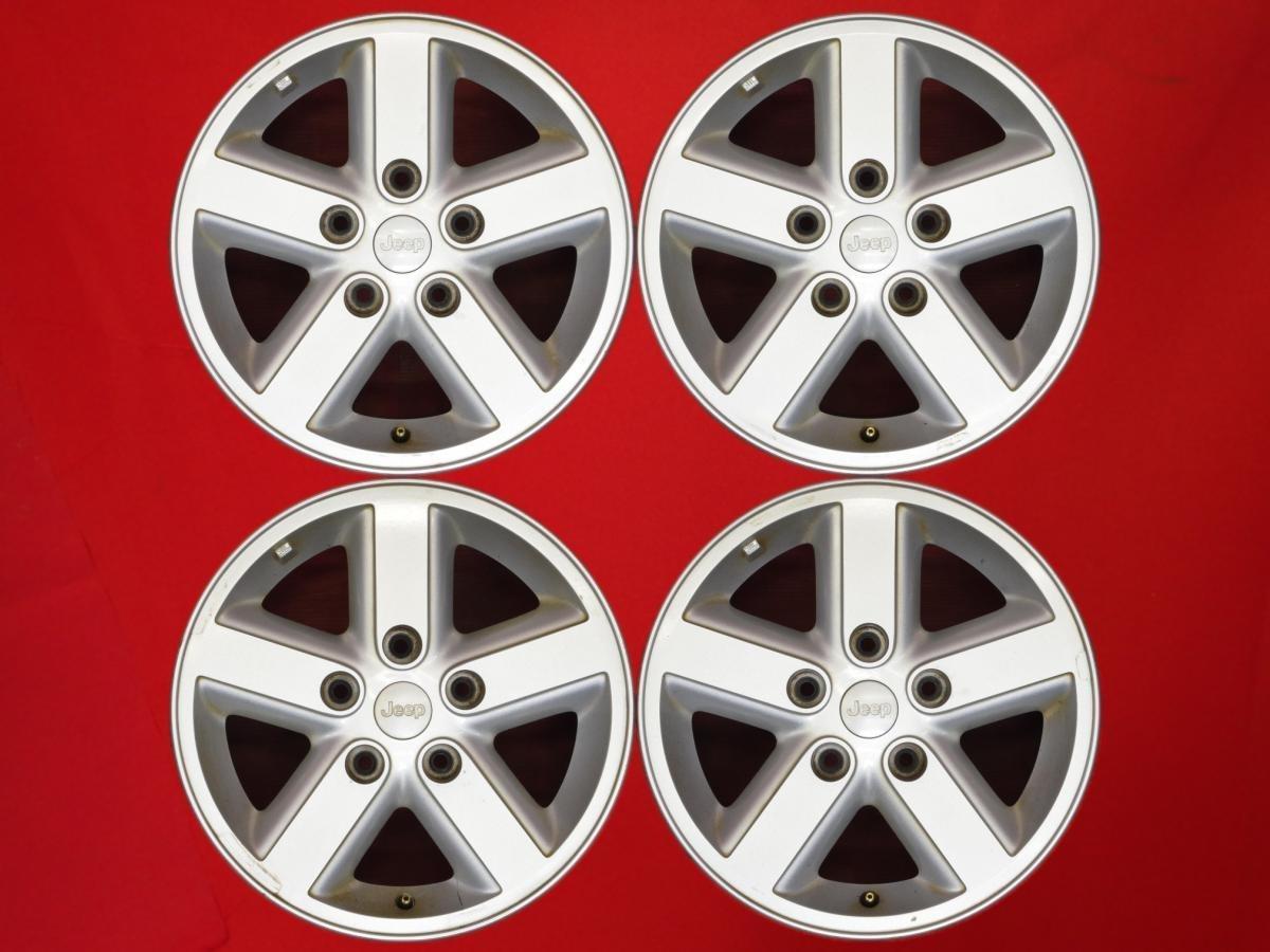 【 激安 中古 4本セット 】 ジープ ラングラー 純正 アルミ ホイール 16インチ 7J インセット+44.45 PCD127 5穴 ハブ径Φ71.5 cc16