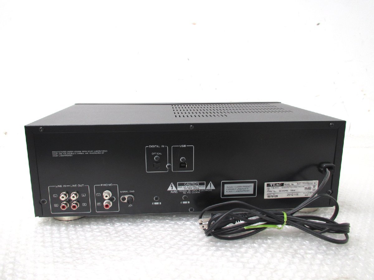 TEAC AD-RW900 | メルカリ ティアック③ カセット ■◆ TEAC AD-RW900 ティアック CDレコーダー / カセットデッキ CD/TAPE再生録音動作品 リモコン/取説有 ★