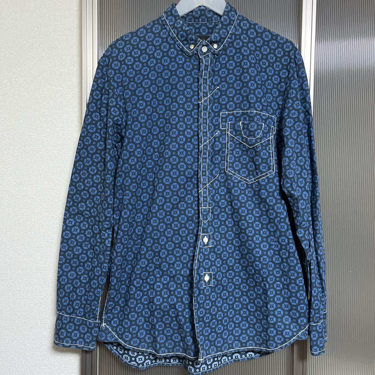 ナンバーナイン　08aw　ポートランド期　チェックシャツ　2　ブルー ナンバーナイン 08aw ポートランド期 チェックシャツ 2 ブルー - メルカリ