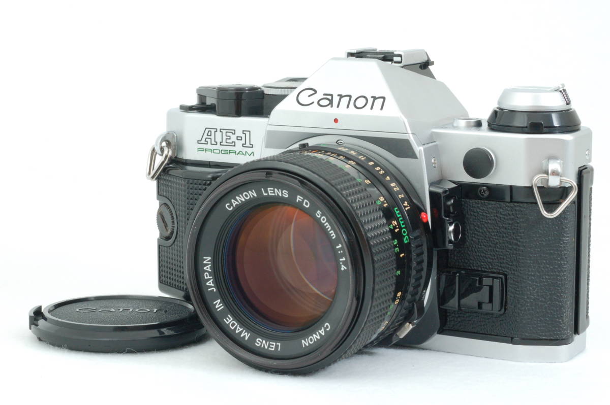 キヤノン AE-1 PROGRAM シルバー NFD 50mm f1.4 完動品 整備済み・良品】Canon AE-1 PROGRAM シルバー + New FD 50mm F1.4