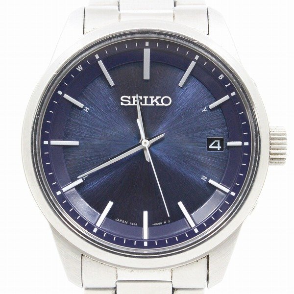 SEIKO セイコー セレクション ソーラー電波 メンズ 青文字盤 純正SS