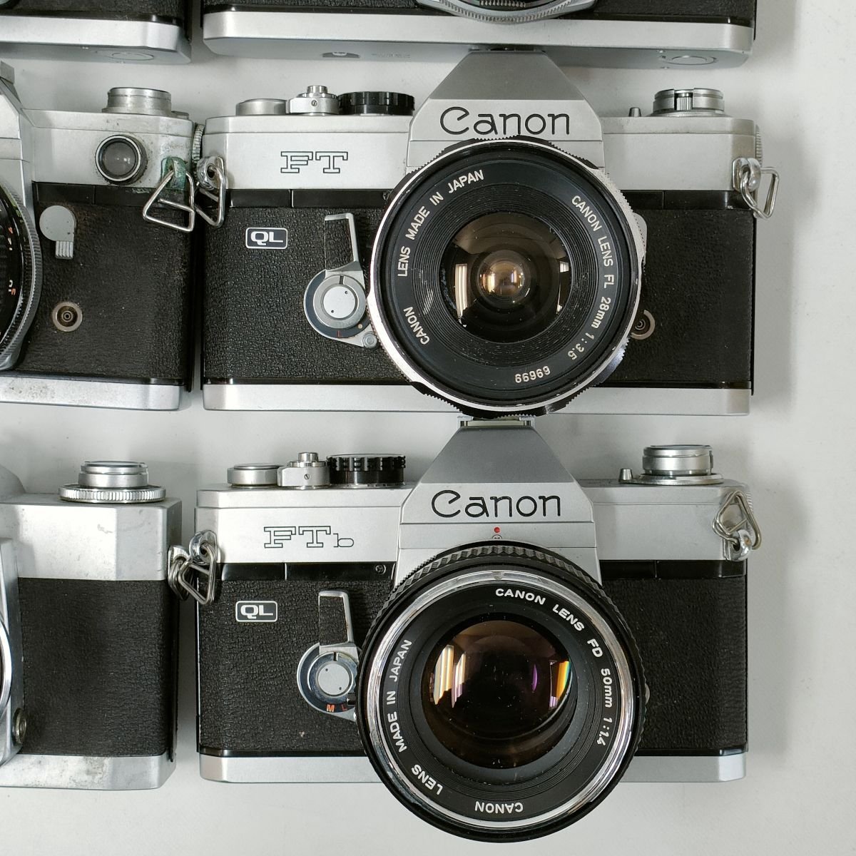 Canon FTb ジャンク品 CANON FTb ， FT ， FX + 単焦点 1.4/50 ， 1.8/50 ， 3.5/28 他 一眼