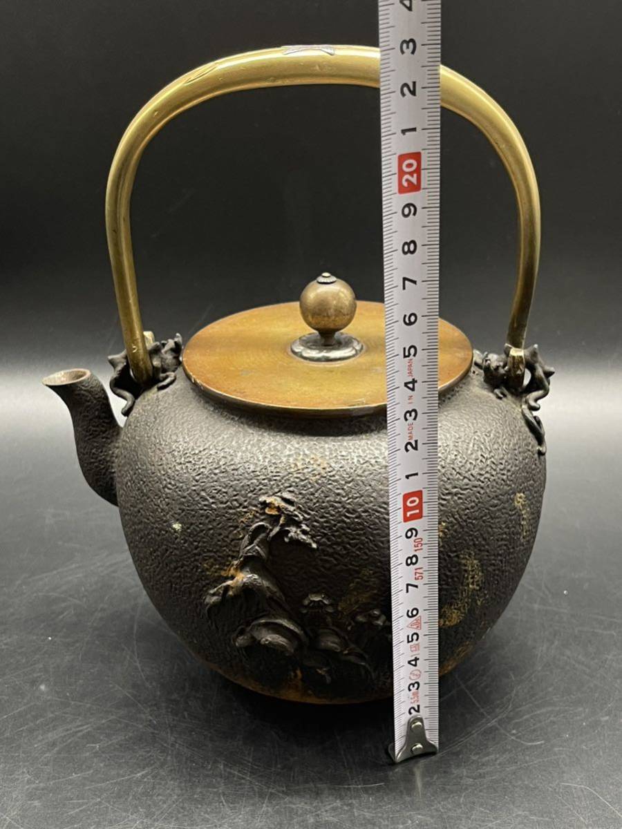 ☆亀文堂 浮彫鉄瓶 古京都急須 金銀 款 あり煎茶道具 【公式通販】