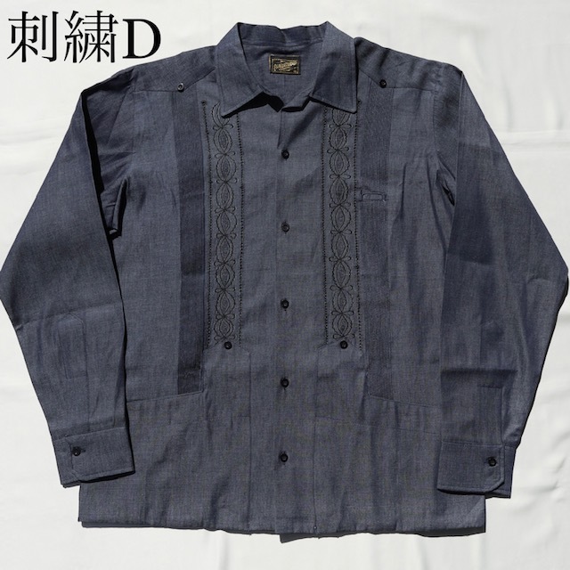 サイズ40 Estrella Standard L/S GUAYABERA REJILLADA MEZCLILLA ALUL 