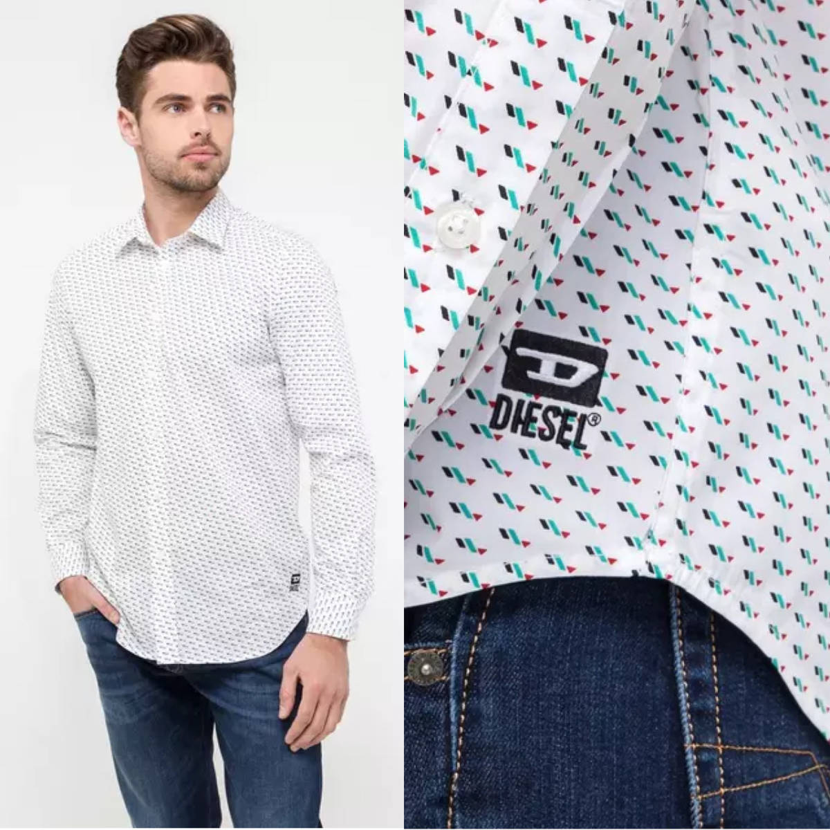  /正規品 定価19 800円 DIESEL ディーゼル メンズ Lサイズ 総柄 コットン ストレッチ 長袖シャツ 6(その他)｜売買されたオークション情報、yahooの商品情報をアーカイブ公開 - オークファン 男性用