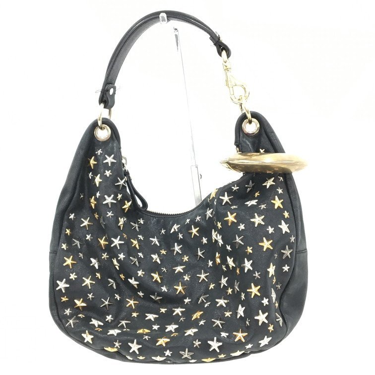 【BDAU0043】Jimmy Choo ジミーチュウ　ソフィア　レザー×スタッツ　ハンドバッグ