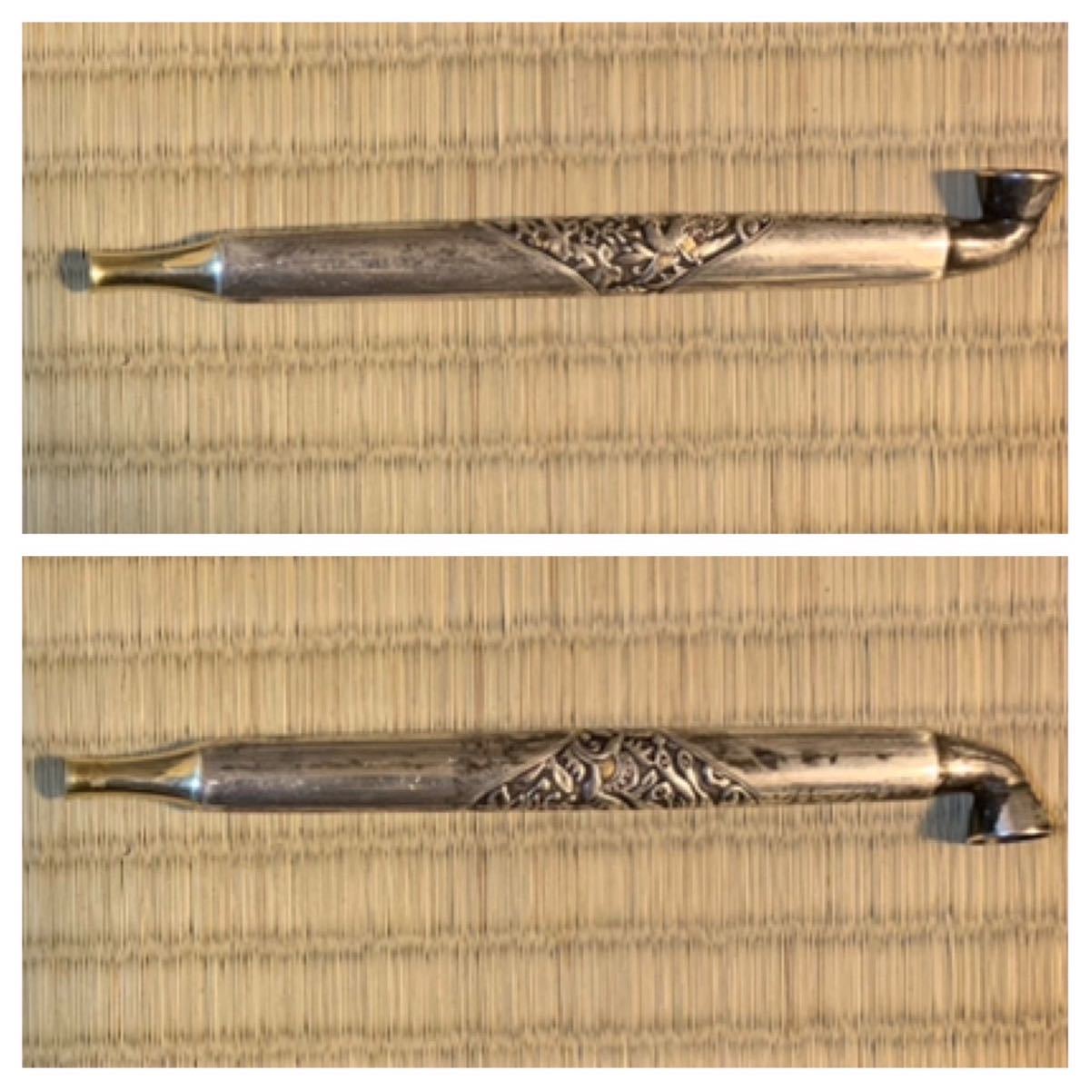 キセル 煙管 銀無垢 金 カマス ウニコール 喫煙具 時代物 瑪瑙