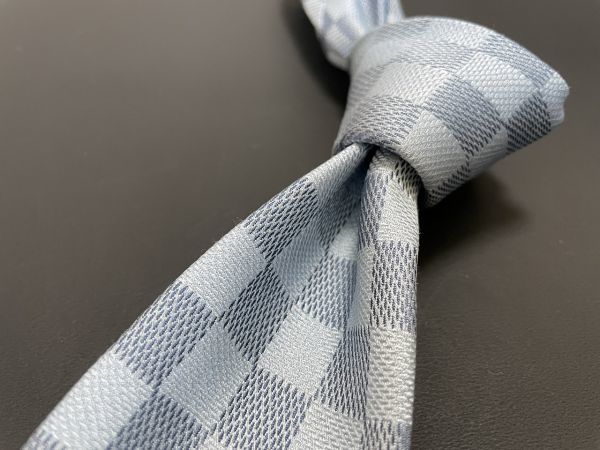 LOUIS VUITTON　ルイヴィトン　ダミエ柄　ネクタイ　２本以上送料無料　ブルー