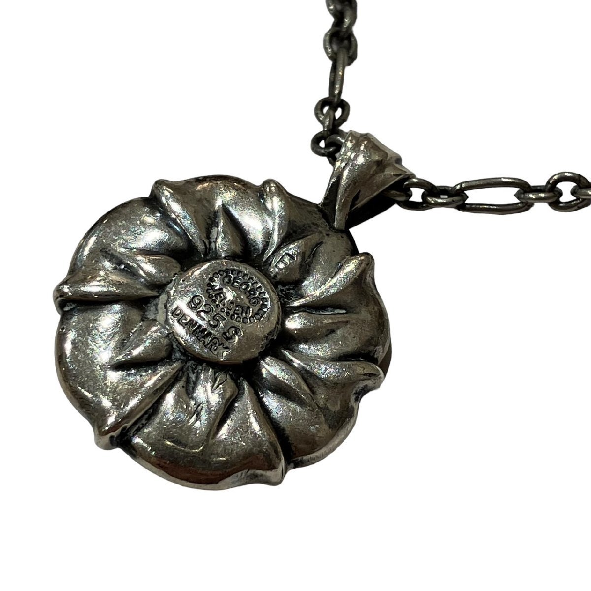1円 Georg Jensen ジョージジェンセン SV925×グリーンアゲート 花 
