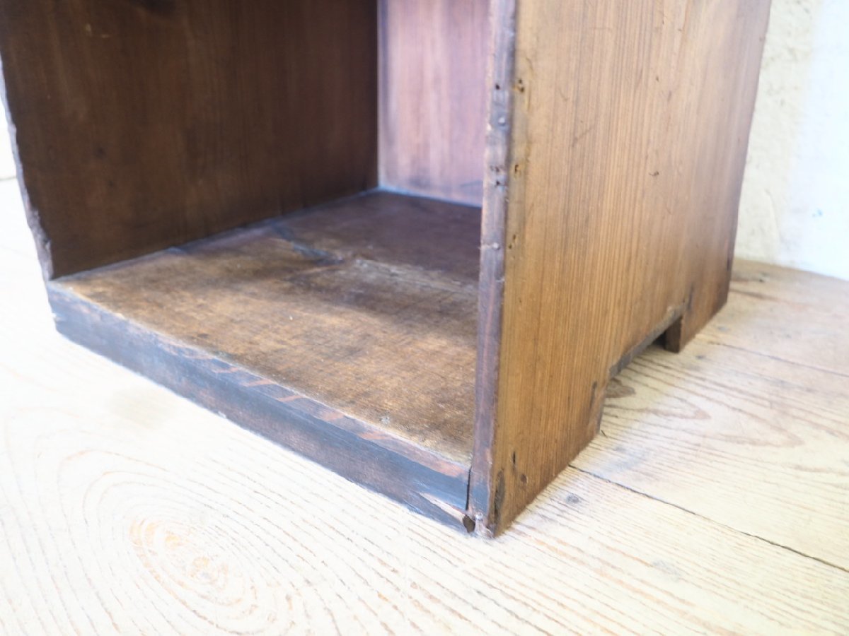 杉 タJ0975◇H85，5cm◇素朴な杉材のレトロな古い木製収納棚◇飾り棚