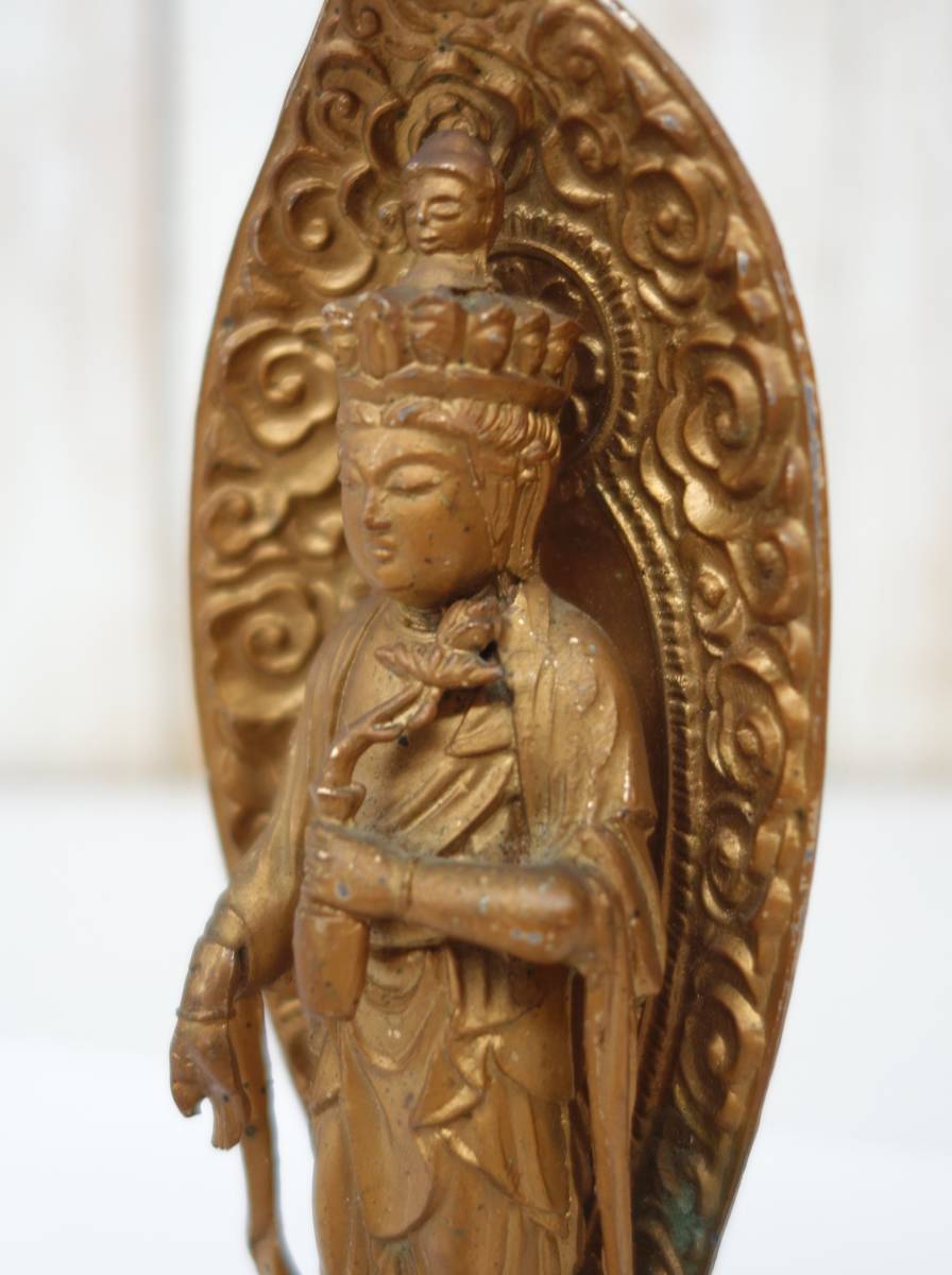 江戸後期 十一面観音菩薩像 古銅 多臂 仏像 高さ19cm◎仏教美術◎古美術庵々 伝統工芸 工芸美術 仏教 ＊十一面観音菩薩像 立像 仏像 佛像 観音菩薩