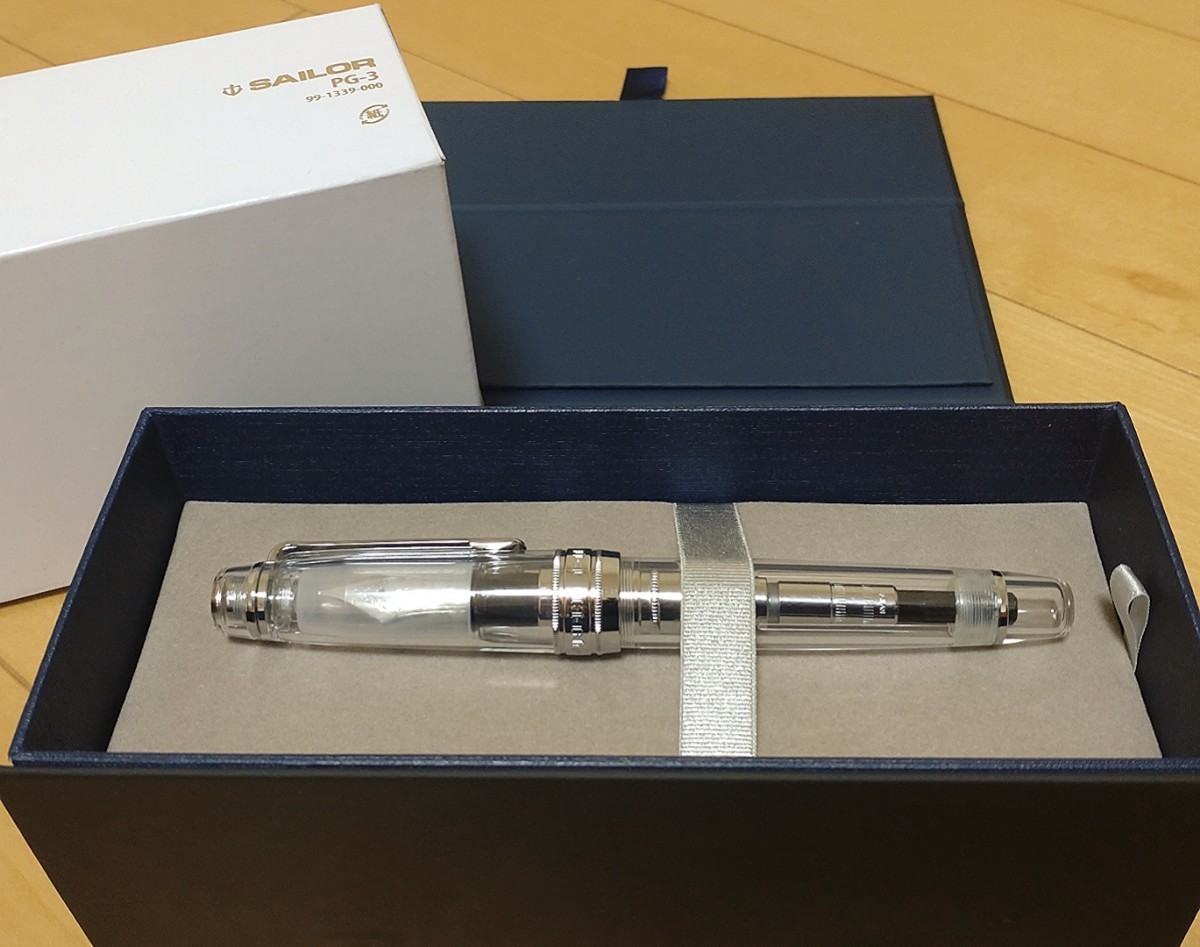 セーラー プロフェッショナルギア 銀 万年筆 KOP デモンストレーターモデル 透明 超大型 21金 21K 中字 M sailor 10-9619-400 使用僅少