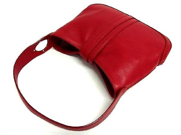 1円 ■美品■ BVLGARI ブルガリ レザー ワンショルダー ショルダーバッグ 肩掛け レディース レッド系 AM1413