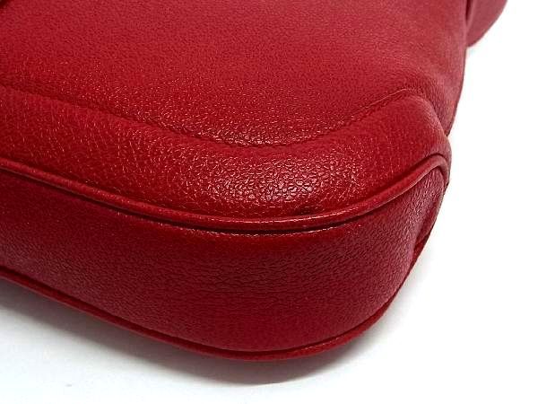 1円 ■美品■ BVLGARI ブルガリ レザー ワンショルダー ショルダーバッグ 肩掛け レディース レッド系 AM1413