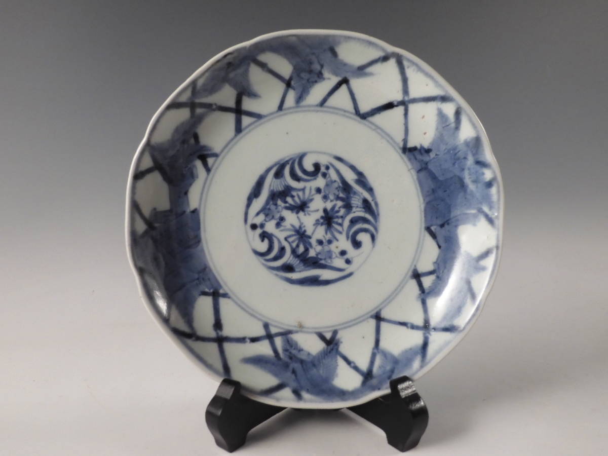  栄 古伊万里 染付 花草 竹格子文 飾皿 18.3cm 無傷完品 江戸期 39kw65(染付)｜売買されたオークション情報、yahooの商品情報をアーカイブ公開 - オークファン 伊万里、有田