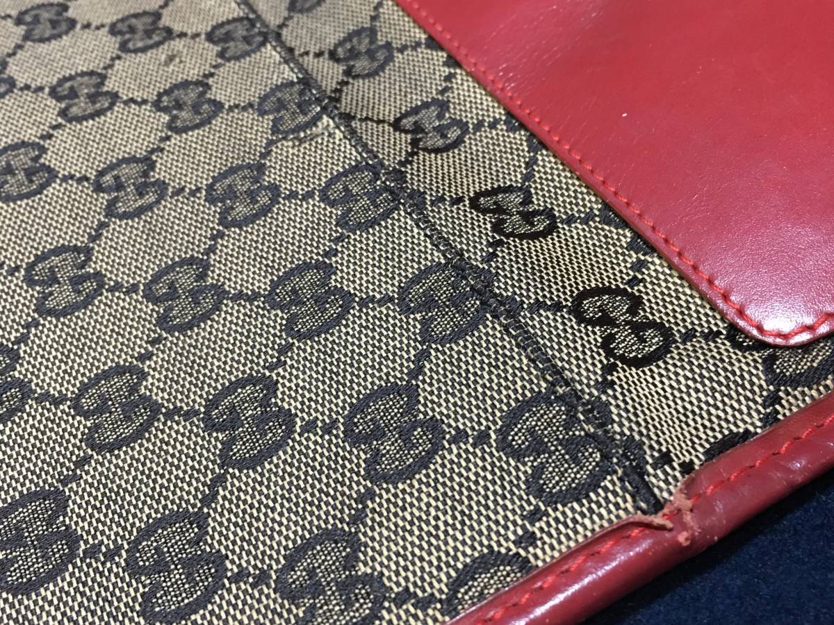 GUCCI オールド 旧型 グッチ 019 0348 200047 GG 柄 キャンバス 革 