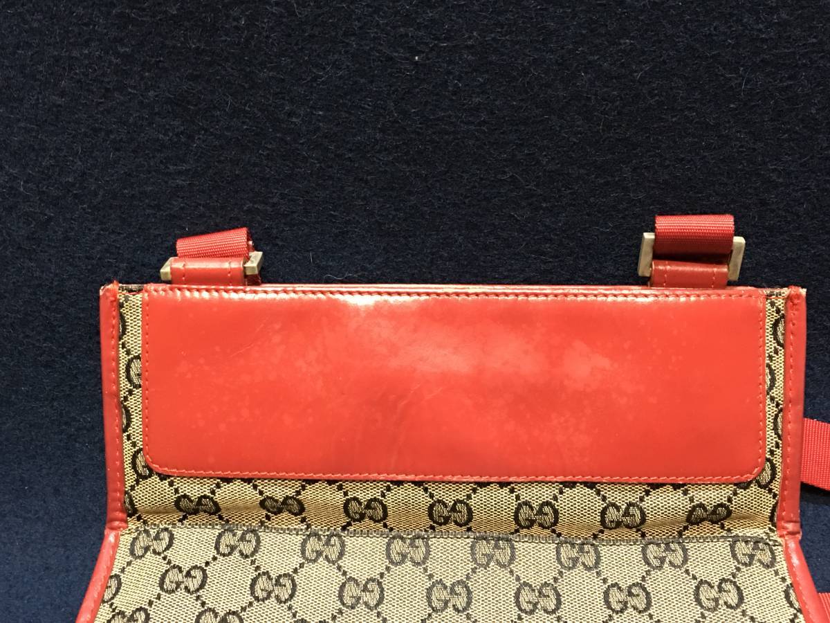 GUCCI オールド 旧型 グッチ 019 0348 200047 GG 柄 キャンバス 革 
