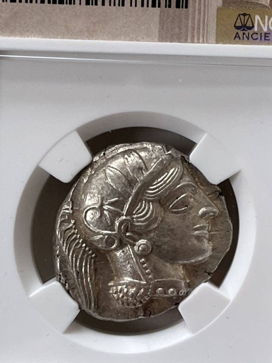 古代ギリシャ アテネ テトラドラクマ 銀貨 フクロウ アテナ 紀元前 BC 440-404 MS 5/5-5/