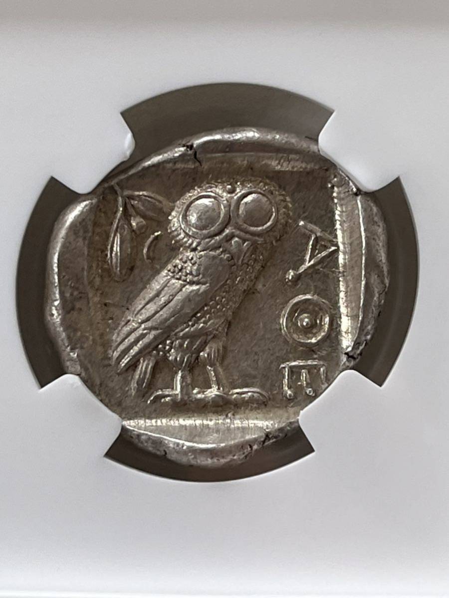 古代ギリシャ アテネ テトラドラクマ 銀貨 フクロウ アテナ 紀元前 BC 440-404 MS 5/5-5/