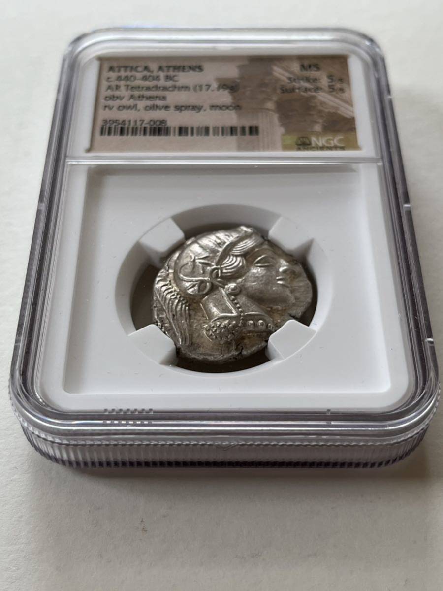 古代ギリシャ テトラドラクマ銀貨 古代ギリシャ アテネ テトラドラクマ 銀貨 フクロウ アテナ 紀元前 BC 440-