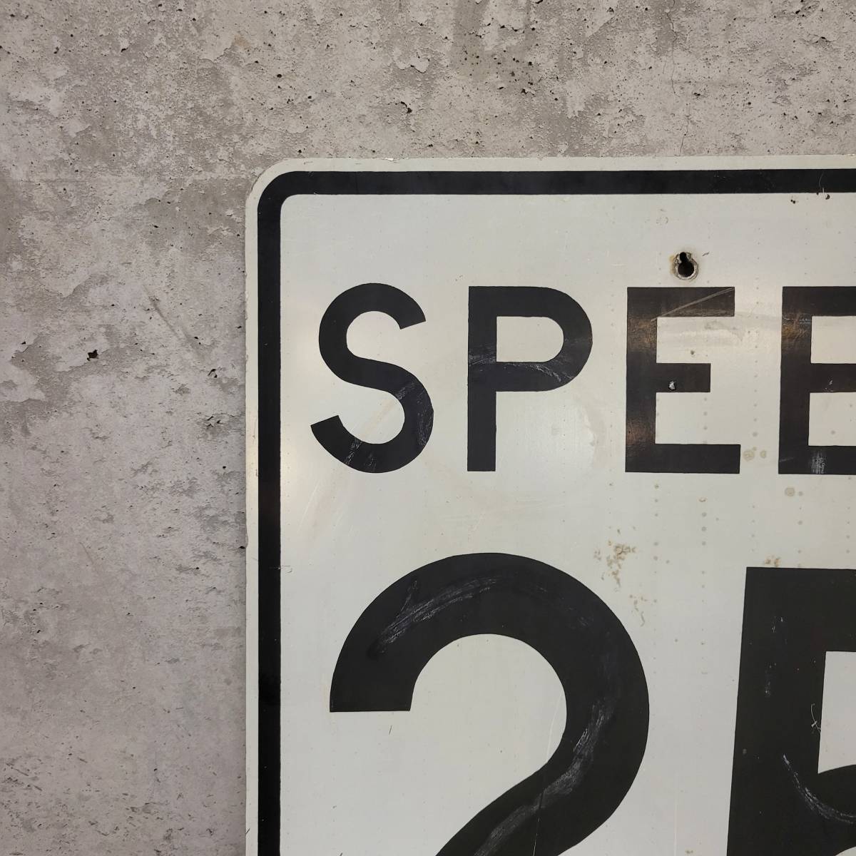 即決⑥ SPEED LIMIT 25 【看板】 ビンテージ 標識 サイン SPEED 25