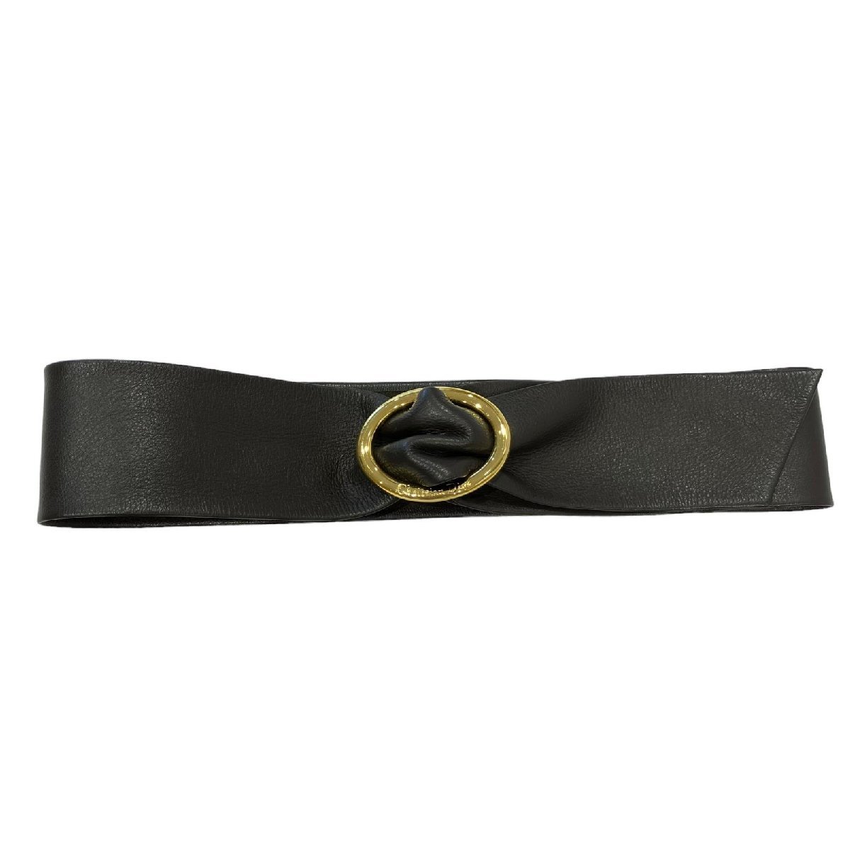 未使用保管品】ディオール ベルト ゴールド金具 ブラック レザー Dior 