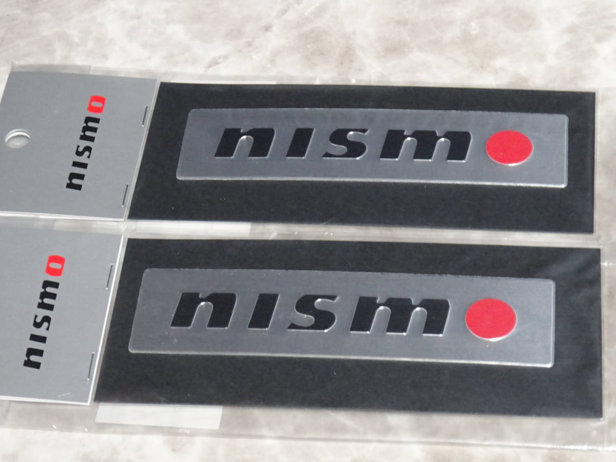 2個 nismo ニスモ 旧ロゴ 1997 エンボス メタル プレート エンブレム 